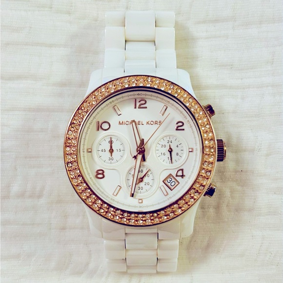 Michael Kors White Ceramic Watch - Picture 1 of 5